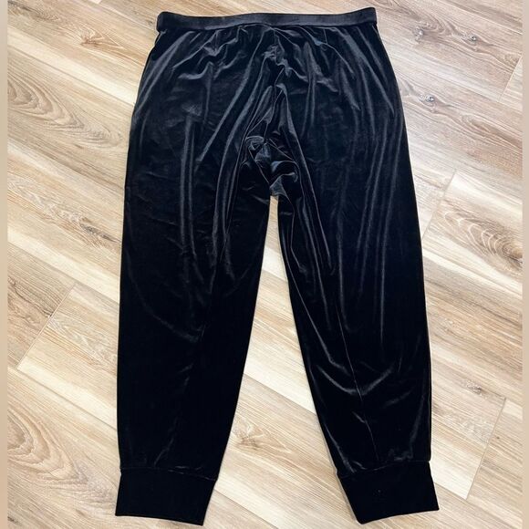EILEEN FISHER Black Velour Joggers Size Large - Picture 2 of 9